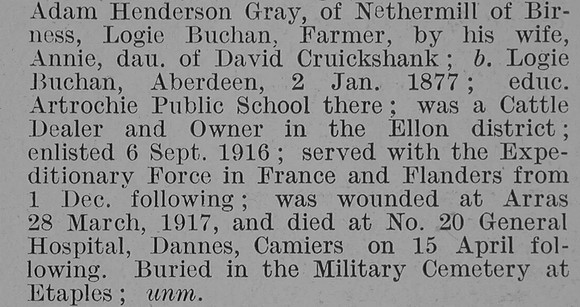 Gray A H Pte 12th Royal Scots Obit Part 2 De Ruvignys Roll Of Honour Vol 3