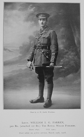 Farren W I G Lt 1st Royal Welsh Fusiliers