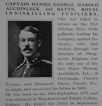 Auchinleck D G H Captain 2nd Royal Inniskilling Fusiliers Obit Part 1 The Bond Of Sacrifice Vol 1