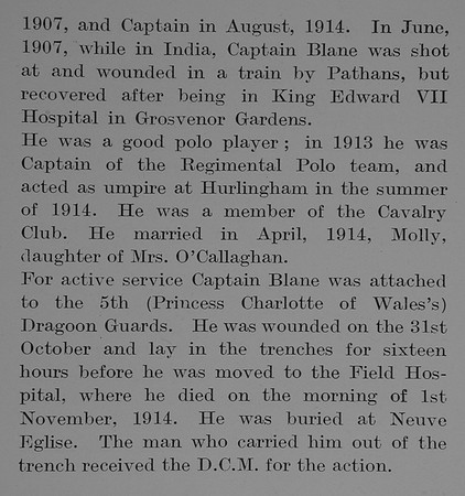 Blane H S Captain Indian Army Obit Part 2 The Bond Of Sacrifice Vol 1