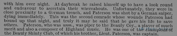 Paterson D L/Cpl 645 4th Cameron Highlanders Obit Part 2 De Ruvignys Roll Of Honour Vol 1