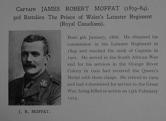 Moffat J R Captain 3rd Attd 1st Leinster Regiment Obit Dulwich College Roll Of Honour