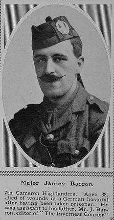 Barron J Major 7th Cameron Highlanders The Sphere 29th Jan 1916