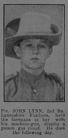 Lynn J Pte VC 2nd Lancashire Fusiliers The Graphic 2nd July 1915
