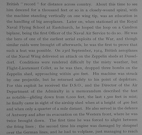 Collet C H Captain DSO RNAS Obit Part 2 Dulwich College Roll Of Honour