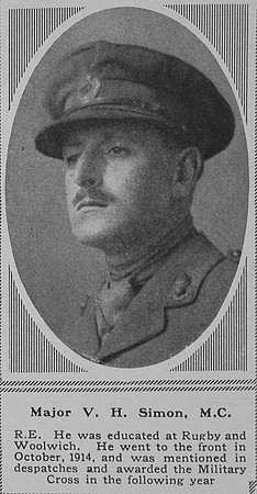 Simon V H Major MC RE The Sphere 28th July 1917