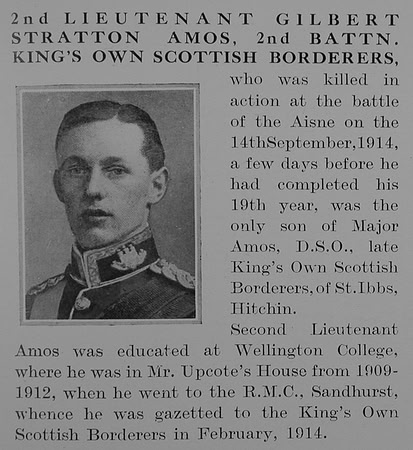 Amos G S 2nd Lt 2nd Kings Own Scottish Borderers Obit The Bond Of Sacifice Vol 1