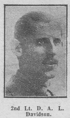Davidson D A 2nd Lt Royal Flying Corps MC The Graphic 28th July 1916