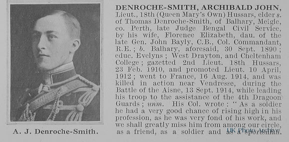 Denroche-Smith A J Lt 18th Hussars Obit Part 1