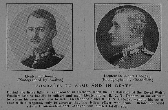 Dooner A E C T Lt & Cadogan H O S Lt Col 1st Royal Welsh Fusiliers The Graphic 14th July 1915