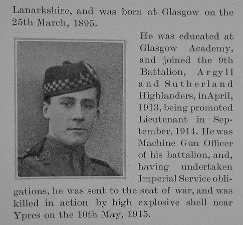 Anderson A D M Lt 9thArgyll Sutherland Highlanders Obit Part 2 The Bond Of Sacrifice Vol 2