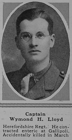 Lloyd W H Captain Herefordshire Regt The Sphere 27th May 1916