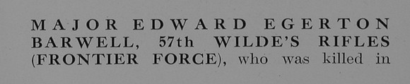 Barwell E E Major Indian Army Obit Part 1 The Bond Of Sacrifice Vol 1