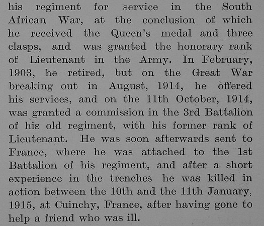 Airy A L Lt 1st Northamptonshire Regiment Obit Part 2 The Bond Of Sacrifice Vol 2
