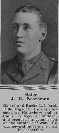 Boardman J H Major 2nd Oxford & Bucks LI The Sphere 24th Aug 1918
