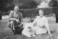 1950s Couple With Samoyed