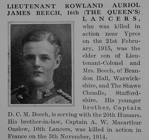 Beech R A J Lt 16th Lancers Obit Part 1 TheBond f Sacrifice Vol 2