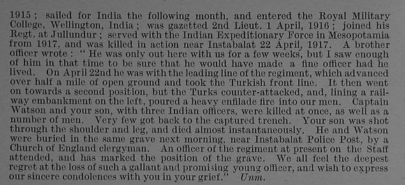 Ottley J L Y 2nd Lt Indian Army Obit Part 2 De Ruvignys Roll Of Honour Vol 4