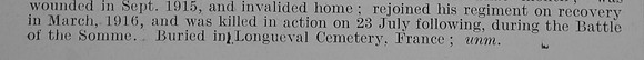 Fox D C 2nd Lt 1st Northumberland Fusiliers Obit Part 2 De Ruvignys Roll Of Honour Vol 3