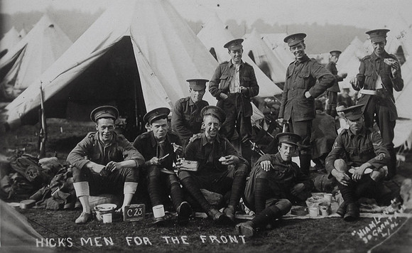 Hewitson T L/Cpl 6th King's Liverpool Regiment (Seated Centre Front)