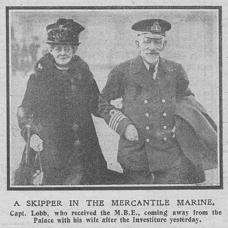 Lobb Captain MBE Mercantile Marine The Graphic 6th Nov 1918