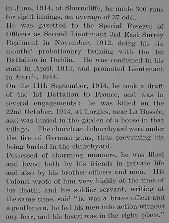 Bridgland N L Lt East Surrey Regiment Obit Part 2 The Bond Of Sacrifice Vol 1