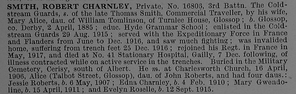 Smith R C Pte 16806 3rd Coldstream Guards Obit De Ruvignys Roll Of Honour Vol 4
