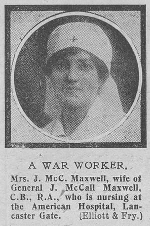 Maxwell J McC Nurse The Graphic 16th July 1918