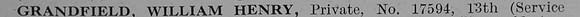 Grandsfield W H Pte 13th Royal Welsh Fusiliers Obit Part 1 De Ruvignys Roll Of Honour Vol 3