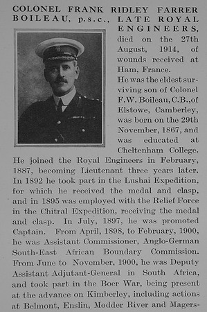Boileau F R F Col Royal Engineers Obit Part 1 The Bond Of Sacrifice Vol 1