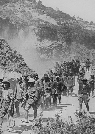 British Troops Convoying Turkish Prisoners To The Shore At Gallipoli