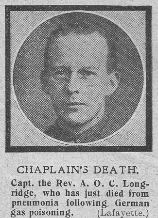 Longridge A O C Captain Rev Army Chaplain The Graphic 18th Oct 1918