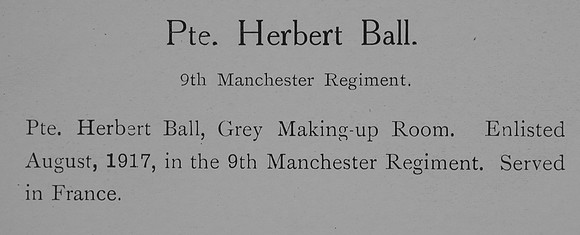 Ball H Pte 9th Manchester Regiment Record William Graham Company