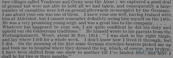 Pearson W R L/Sergt 7366 1st Coldstream Guards Obit Part 2 De Ruvignys Roll Of Honour Vol 1
