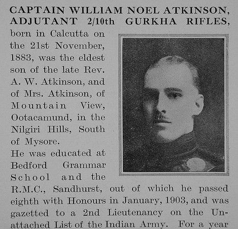Atkinson W N Captain Indian Army Obit Part 1 The Bond Of Sacrifice Vol 2