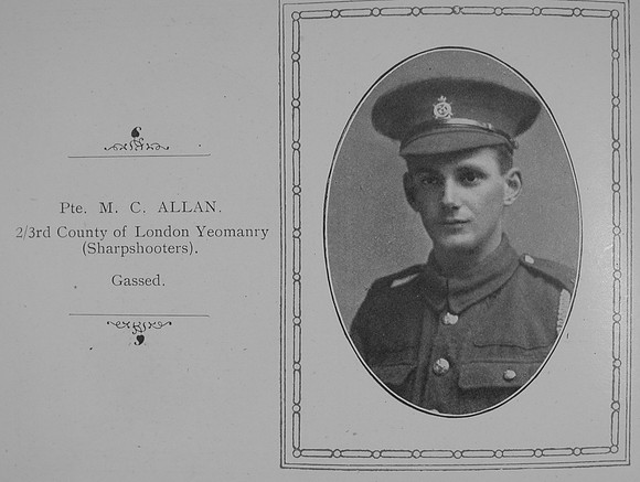 Allan M C Pte 3rd County Of London Yeomanry Sharpshooters William Graham Company
