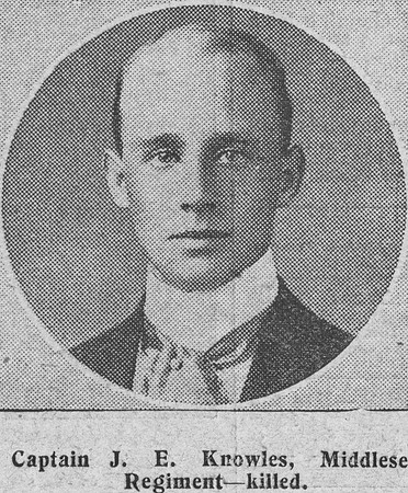Knowles J E Captain Middlesex Regiment The Graphic 10th Sep 1914