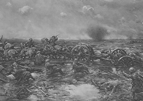 Bringing Up An 18 Pounder Through The Mud