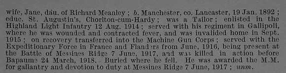 Phillipson L G Sergt MM 42646 Machine Gun Corps Obit Part 2 De Ruvignys Roll Of Honour Vol 4