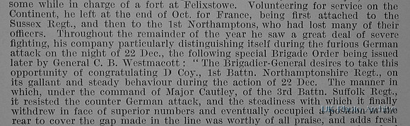 Cautley W O Major DSO 3rd Suffolk Regiment Obituary Part 2  De Ruvignys Roll Of Honour Vol 1