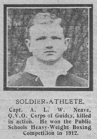 Neave A L W Captain Indian Army The Graphic 3rd Oct 1918