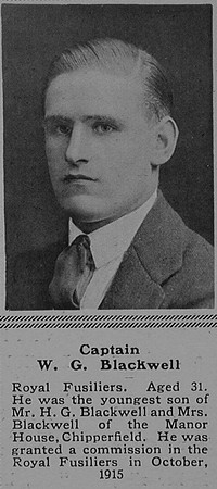 Blackwell W G Captain 8th Royal Fusiliers The Sphere 13th Jan 1917