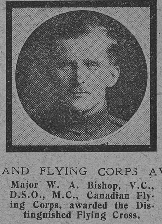 Bishop W A Major VC DSO MC DFC Royal Flying Corps The Graphic 3rd July 1918