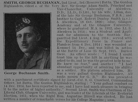 Smith G B 2nd Lt 3rd Attd 2nd Gordon Highlanders Obit De Ruvignys Roll Of Honour Vol 3