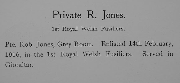 Jones R Pte 1st Royal Welsh Fusiliers Record William Graham Company