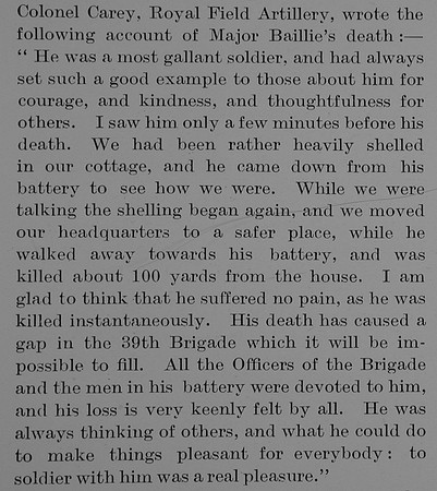 Baillie G Major Royal Field Artillery Obit Part 3 The Bond Of Sacrifice Vol 1