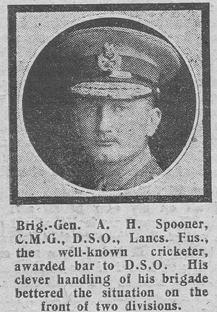 Spooner A H Brig Gen CMG DSO+Bar Lancashire Fusiliers The Graphic 27th July 1918