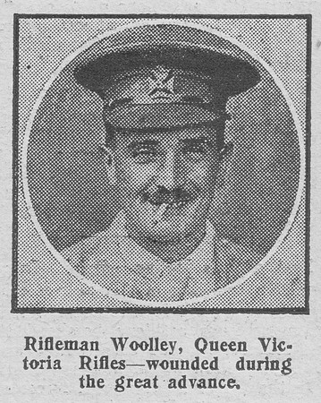 Woolley Rfn 9th London Regiment The Graphic 22nd July 1916