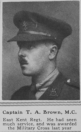 Brown T A Captain MC 1st East Kent Regt The Sphere 9th Jun 1917