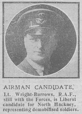 Wright-Burrows Lt Royal Naval Air Service The Graphic 27th Nov 1918